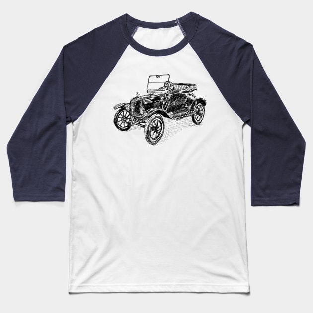 Vintage Ford Model T Car Baseball T-Shirt by rachelsfinelines